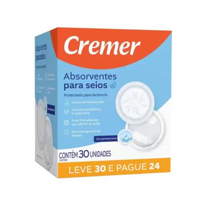 Imagem de  Absorvente Cremer Para Seios Kit Com 4 - Leve 30 Pague 24 Unidades Cada