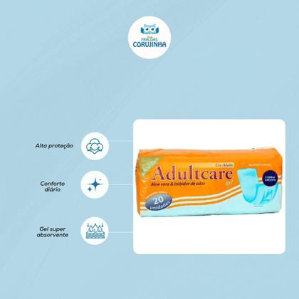 Imagem de Absorvente Geriatrico Adultcare Premium c/ Fita 20 unidades