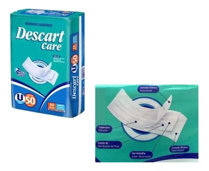 Imagem de Absorvente Geriátrico Adulto Descartável Unissex Incontinência Urinária Descart Care com 50 Unidades