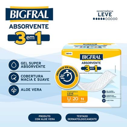 Imagem de Absorvente Geriátrico Bigfral 3 em 1 com 20 Unidades
