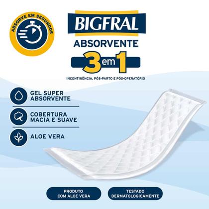 Imagem de Absorvente Geriátrico Bigfral 3 em 1 com 20 Unidades