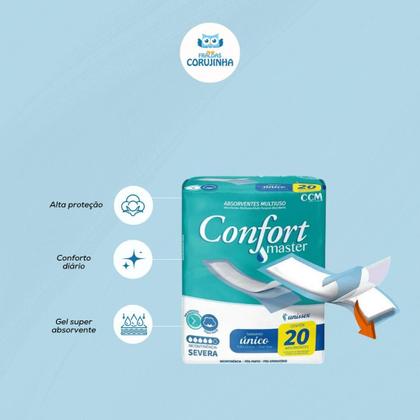 Imagem de Absorvente Geriatrico Confort Master C/ Fita 20 unidades