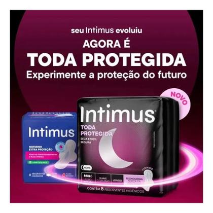 Imagem de Absorvente Intimus Noturno Toda Protegida Cobertura Suave Com Abas 30 Unidades