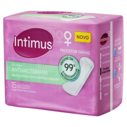Imagem de Absorvente Intimus Protetor Diário Antibacteriano sem Abas Embalagem com 15 Unidades