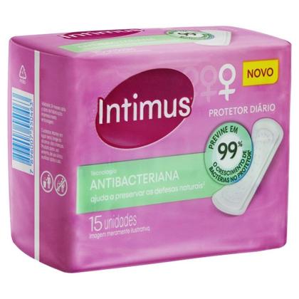 Imagem de Absorvente Intimus Protetor Diário Antibacteriano sem Abas Embalagem com 15 Unidades