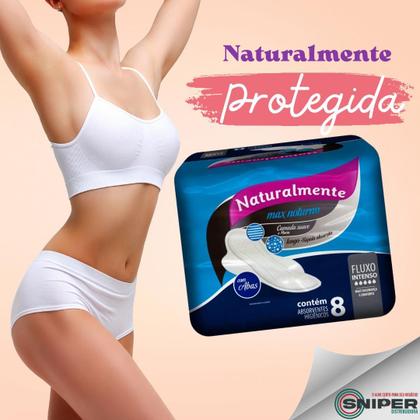 Imagem de Absorvente Naturalmente Gel Kit 12 Pacotes com 8 Unid Mais Conforto e Proteção Fluxo Moderado
