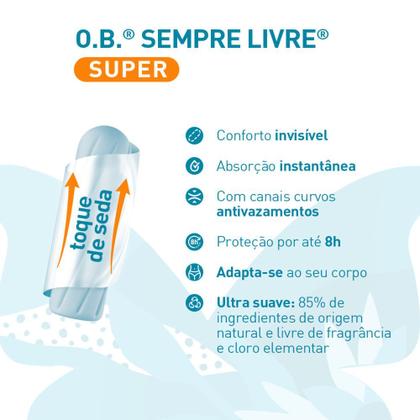 Imagem de Absorvente OB Interno Sempre Livre Super 16 Unidades