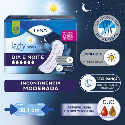Imagem de Absorvente para Incontinência Urinária Tena Lady Discreet Dia e Noite 12 Unidades