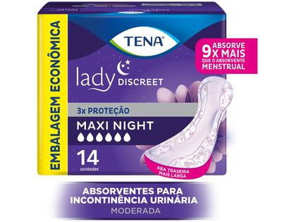 Imagem de Absorvente para Incontinência Urinária Tena Lady Discreet Maxi Night 14 Unidades