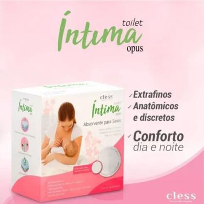 Imagem de Absorvente Protetor Para Seios Toilet Íntima Clees C/ 30 Unidades c/ Adesivo de Fixação Dia e Noite