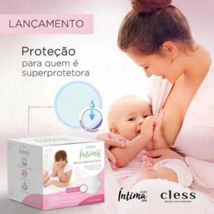Imagem de Absorvente Protetor Para Seios Toilet Íntima Clees C/ 30 Unidades c/ Adesivo de Fixação Dia e Noite
