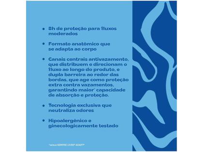 Imagem de Absorvente Sempre Livre Adapt Plus com Abas 32 Unidades