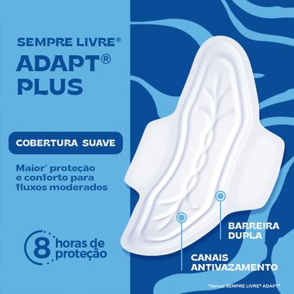 Imagem de Absorvente Sempre Livre Adapt Plus Suave Com Abas 16 Unidades