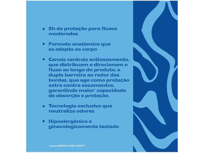 Imagem de Absorvente Sempre Livre Adapt Plus Suave Com Abas 16 Unidades