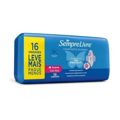 Imagem de Absorvente Sempre Livre Adapt Plus Suave Com Abas 16 Unidades