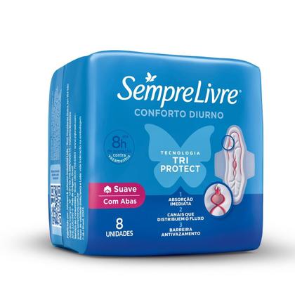 Imagem de Absorvente Sempre Livre Adapt Plus Suave Com Abas 8 Unidades