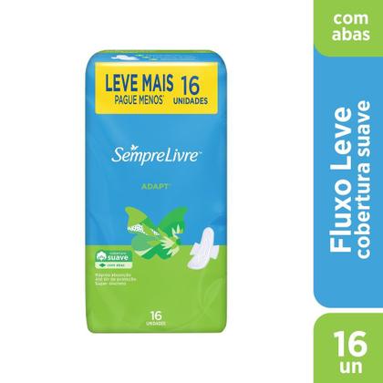 Imagem de Absorvente Sempre Livre Adapt Suave Abas Leve 16 Pague 14 Unidades
