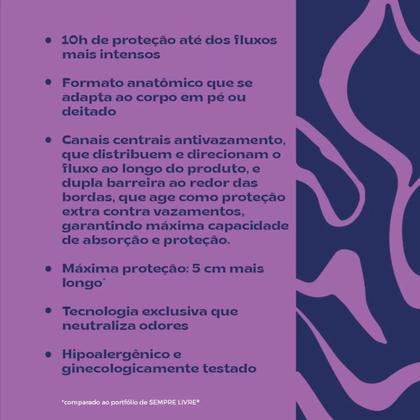 Imagem de Absorvente Sempre Livre Conforto Noturno Cobertura Suave Com Abas 32 unidades