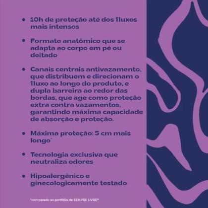 Imagem de Absorvente Sempre Livre Conforto Noturno Cobertura Suave Com Abas com 16 unidades