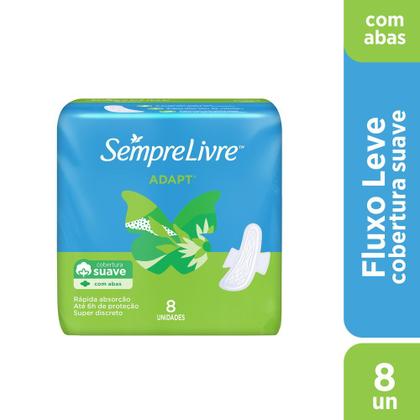 Imagem de Absorvente Sempre Livre Externo Adapt Cobertura Suave com Abas 8 Unidades