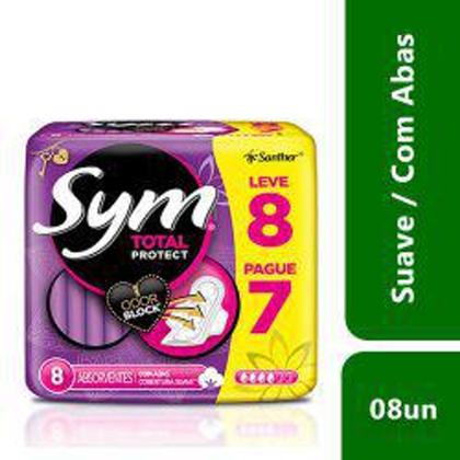 Imagem de Absorvente Sym Total Protect Suave Com Abas 8 Unidades