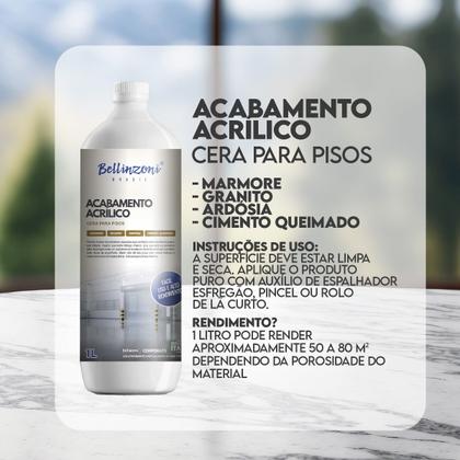 Imagem de Acabamento Acrílico - Cera para pisos - Mármore, granito, ardósia, cimento queimado - brilho molhado