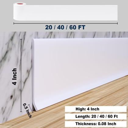 Imagem de Acabamento de moldagem de rodapé Duzzy Flexible 10cm x 6m, autoadesivo