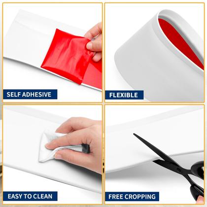 Imagem de Acabamento de moldagem de rodapé Heonay Flexible 10cm, autoadesivo