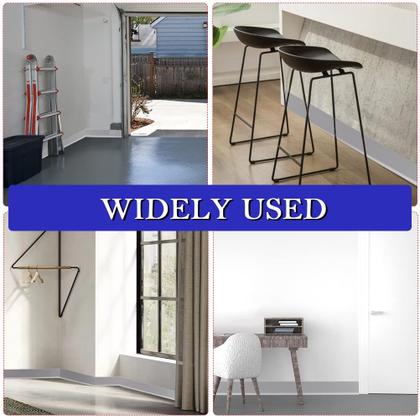 Imagem de Acabamento de moldagem de rodapé LSGCQ flexível de 10 cm x 12 m, cinza de vinil