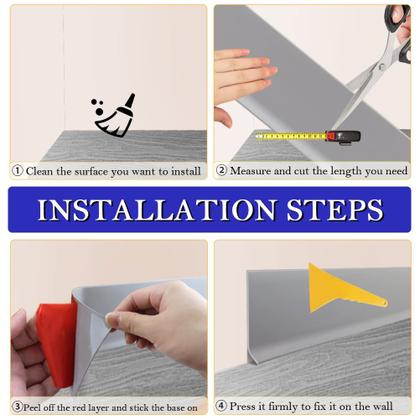 Imagem de Acabamento de moldagem de rodapé LSGCQ flexível de 10 cm x 12 m, cinza de vinil