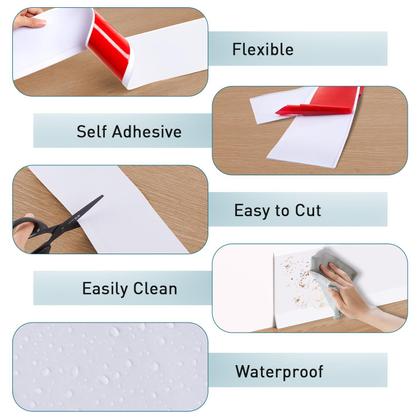 Imagem de Acabamento de moldagem de rodapé PATTENGO Base de parede de vinil de 10 cm x 12 m