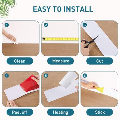 Imagem de Acabamento de moldagem de rodapé PATTENGO Base de parede de vinil de 10 cm x 12 m
