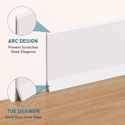 Imagem de Acabamento de moldagem de rodapé PATTENGO Base de parede de vinil de 10 cm x 12 m