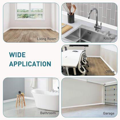 Imagem de Acabamento de moldagem de rodapé PATTENGO Base de parede de vinil de 10 cm x 12 m