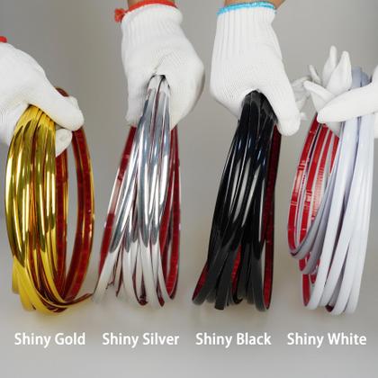 Imagem de Acabamento de moldagem Peel and Stick Trim Hungbak Shiny White 10m