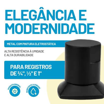 Imagem de Acabamento De Registro Preto Encaixe Padrão Deca Docol