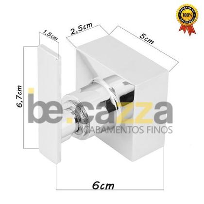 Imagem de Acabamento de Registro Quadrado Alavanca Quadrada C73 Super Luxo 100% Metal Cromado Pressão / Gaveta Padrão Deca 16 Estr