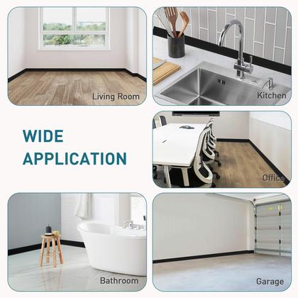 Imagem de Acabamento de rodapé flexível PATTENGO 10 cm x 6 m em vinil preto