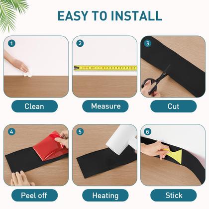 Imagem de Acabamento de rodapé flexível PATTENGO 10 cm x 6 m em vinil preto