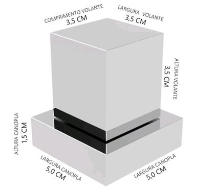 Imagem de Acabamento em Metal para Registro de 1/2 e 3/4 Quadrado Cromado  C 32