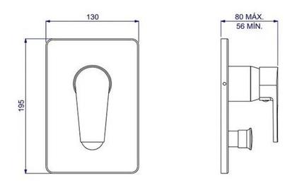 Imagem de Acabamento Monocomando P/ Base 4 Vias Level 4994.GL26.RD