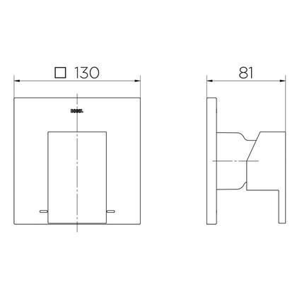 Imagem de Acabamento monocomando para chuveiro 3/4" alta vazão New Edge/Minima Docol