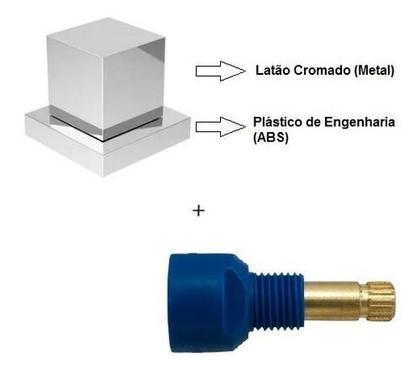 Imagem de Acabamento P/ Registro Quadrado Cromado + Conversor Fabrimar