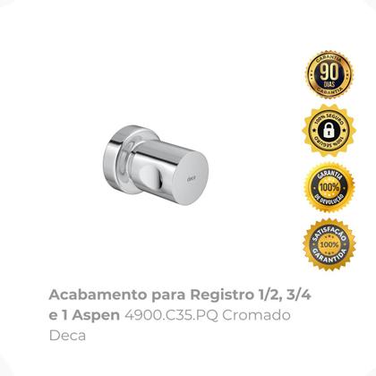 Imagem de Acabamento para Registro 1/2, 3/4 e 1 Aspen 4900.C35.PQ Cromado Deca