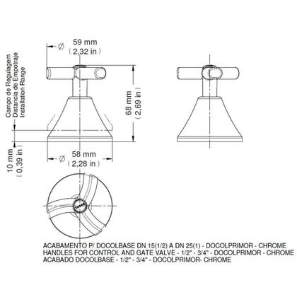 Imagem de Acabamento Para Registro Docolbase 1/2'' e 3/4'' Primor Docol