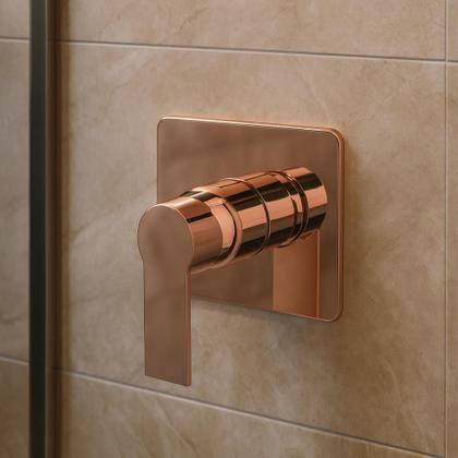 Imagem de Acabamento para registro Monocomando base deca Quadrado Alavanca Rose Gold Brilhante