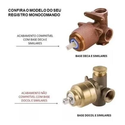 Imagem de Acabamento para registro Monocomando base padrão Deca Quadrado Alavanca Cromado BrilhanteI Metal ABS WJ4994AT1CR