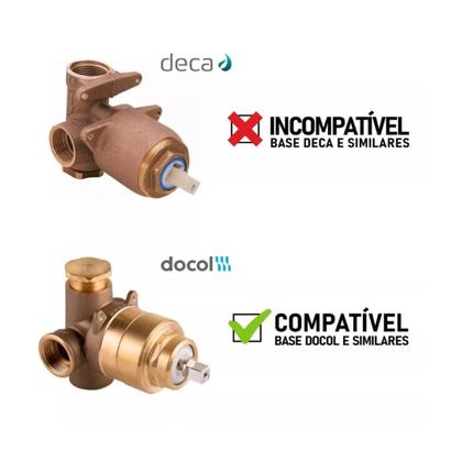Imagem de Acabamento para registro Monocomando base padrão Docol 3/4 Quadrado Alavanca Preto Fosco Metal