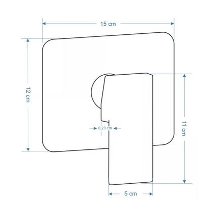 Imagem de Acabamento para registro Monocomando base padrão Docol 3/4 Quadrado Alavanca Preto Fosco Metal