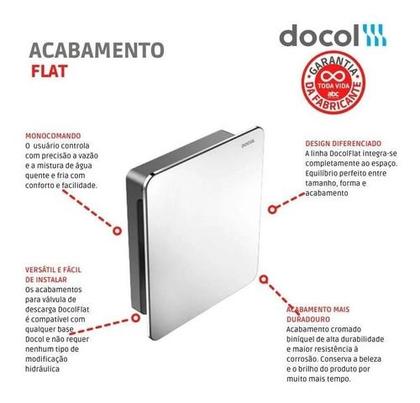 Imagem de Acabamento Para Válvula De Descarga Flat Cromada Docol